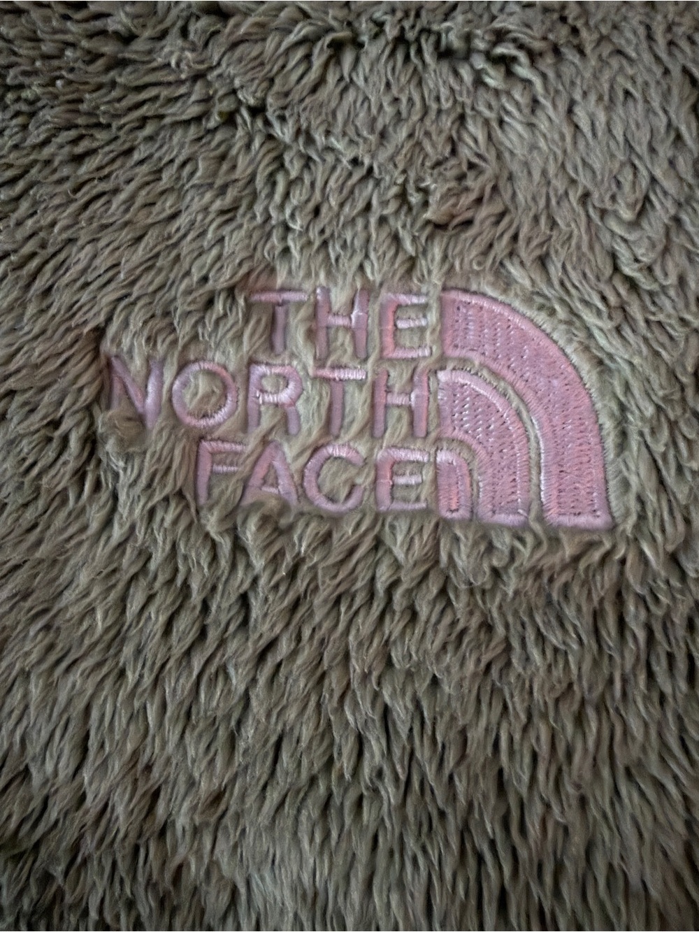 The North Face fleece Jacket - Green with Pink Embroidered Logo